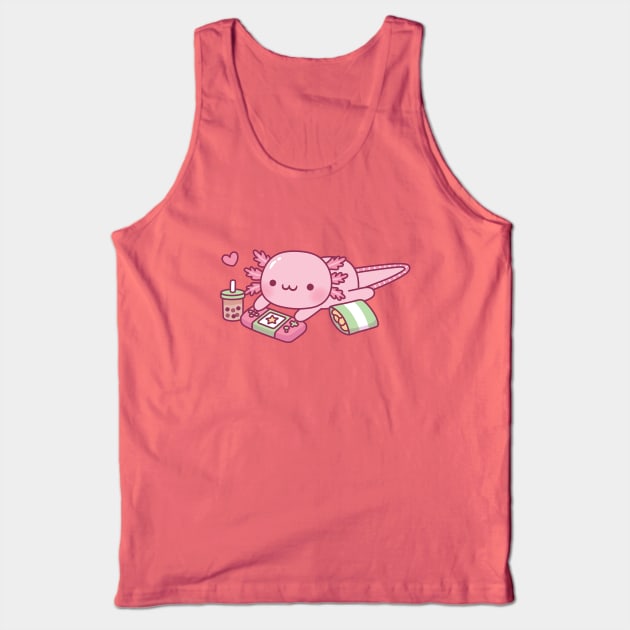 Cute Axolotl Relax Gamer Tank Top by rustydoodle